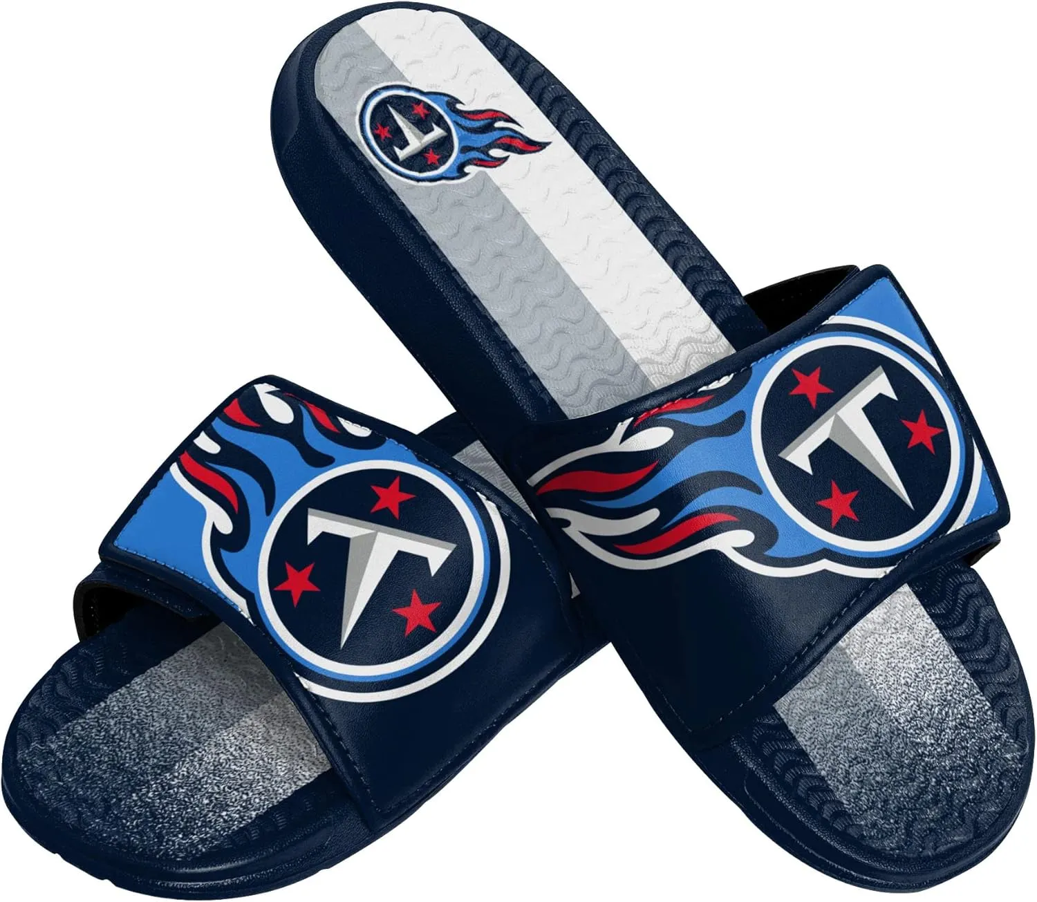 FOCO Tennessee Titans NFL Mens Team Stripe Gel Slide - M
