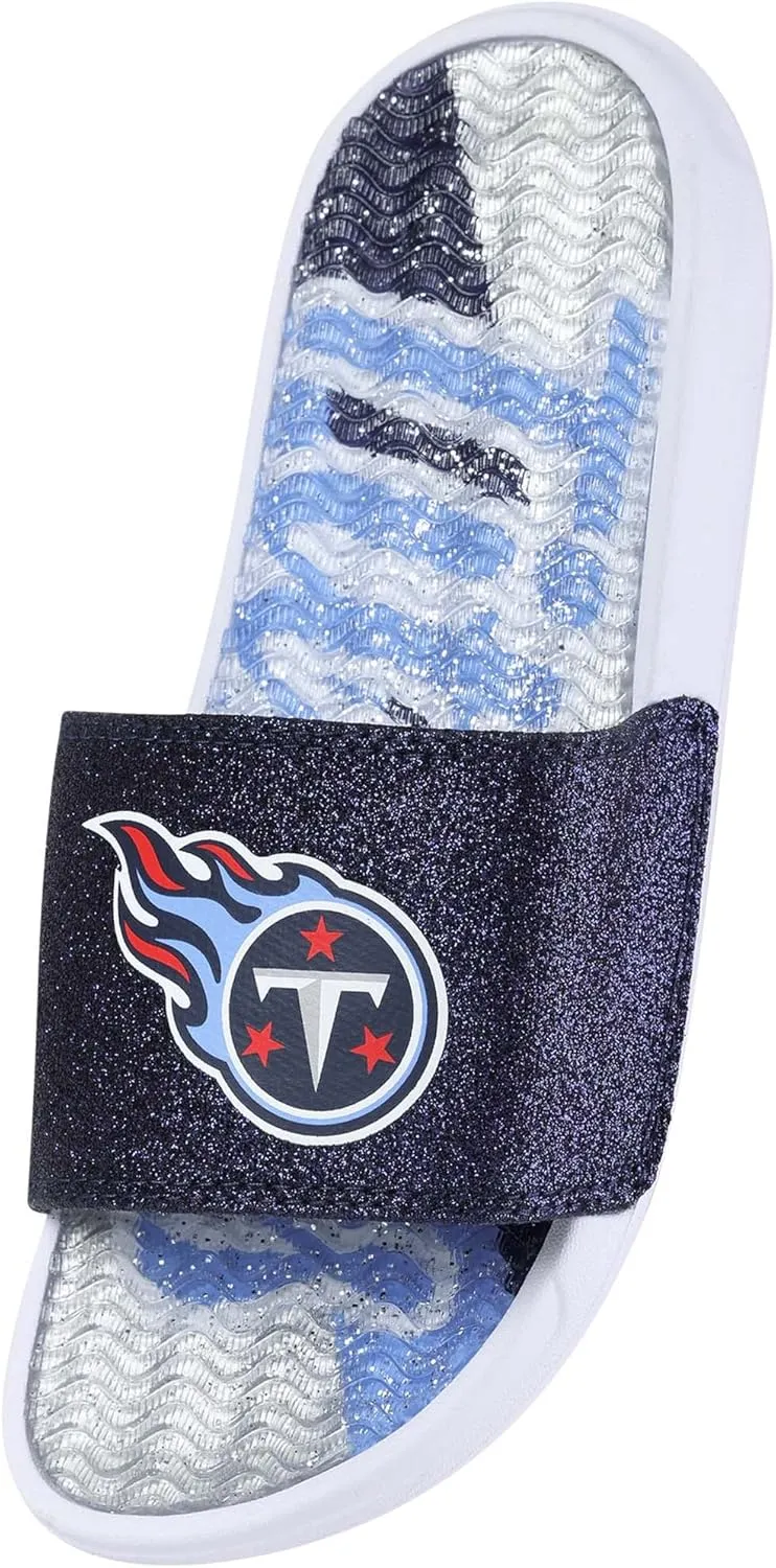 FOCO Women's NFL Glitter Gel Slide Sandal