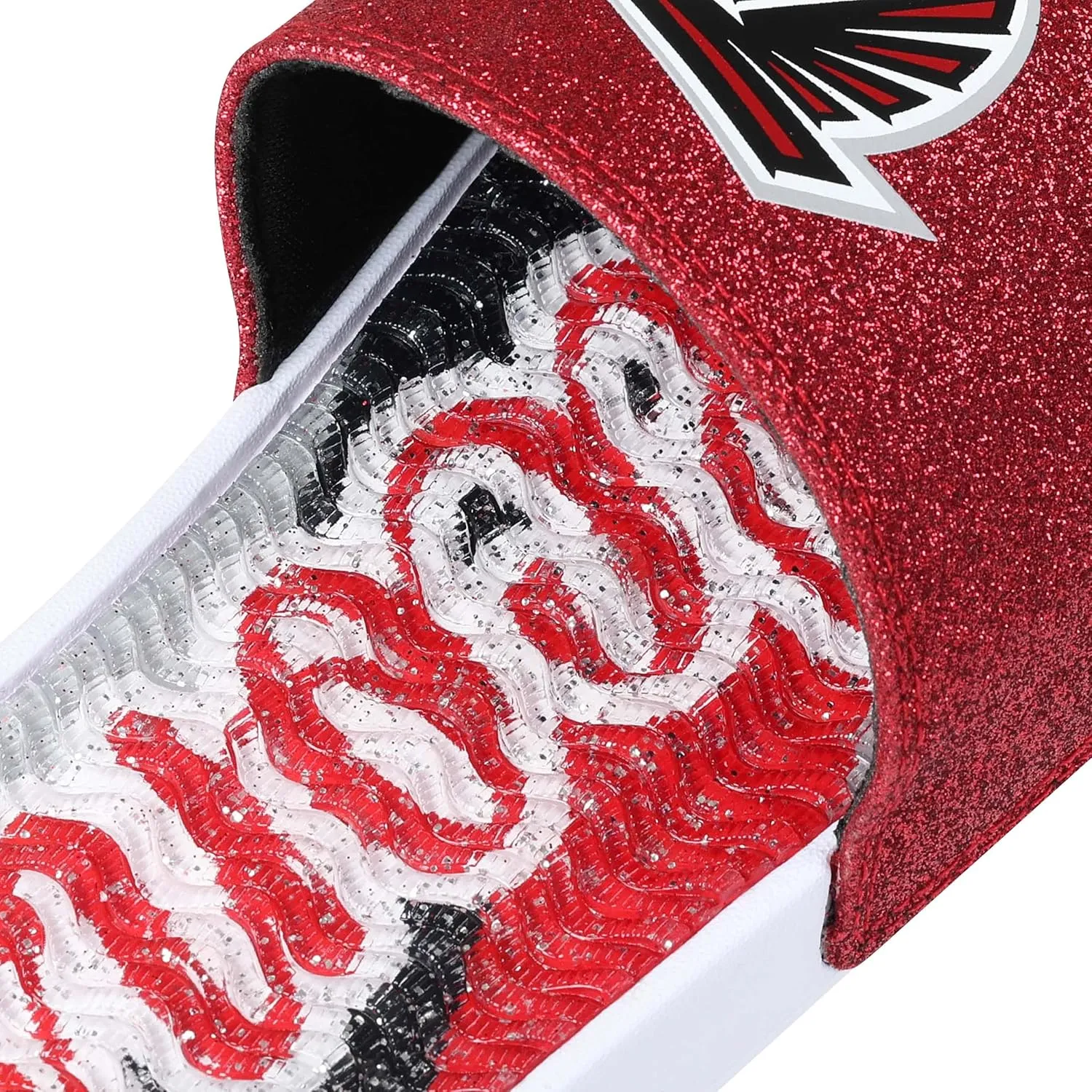 FOCO Women's NFL Glitter Gel Slide Sandal