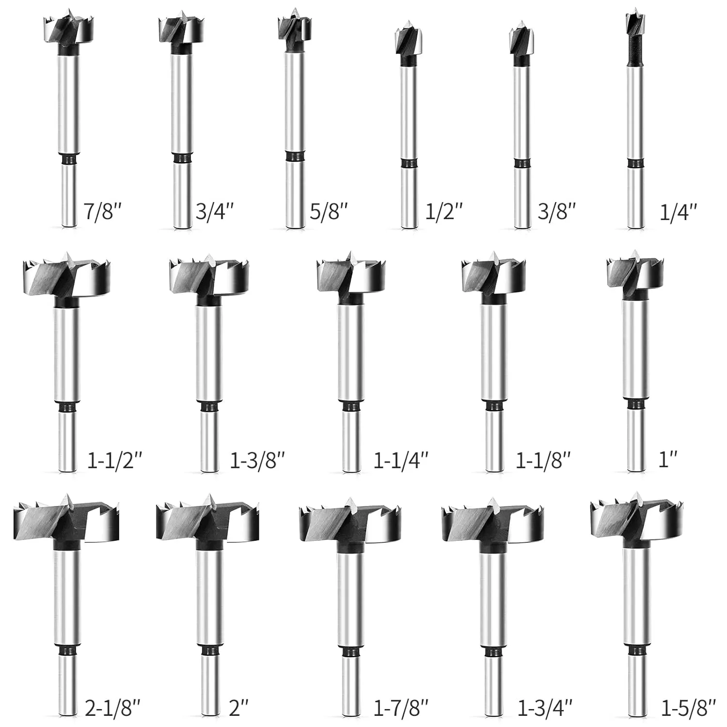 Forstner Bit Set 16Pcs - Forstner Bit Wood Drilling, Forstner Drill Bit with Center Positioning