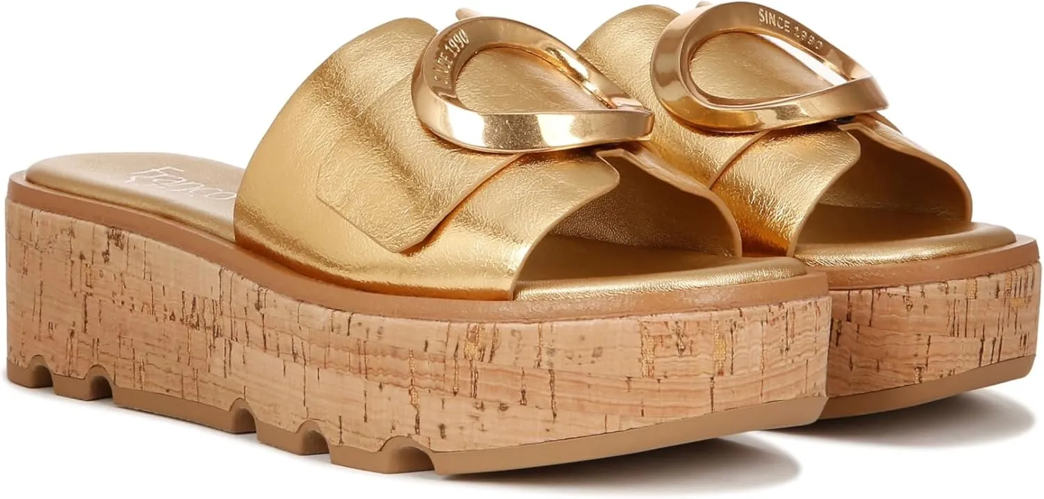 Franco Sarto Women's Hoda Cork Platform Slide Sandals