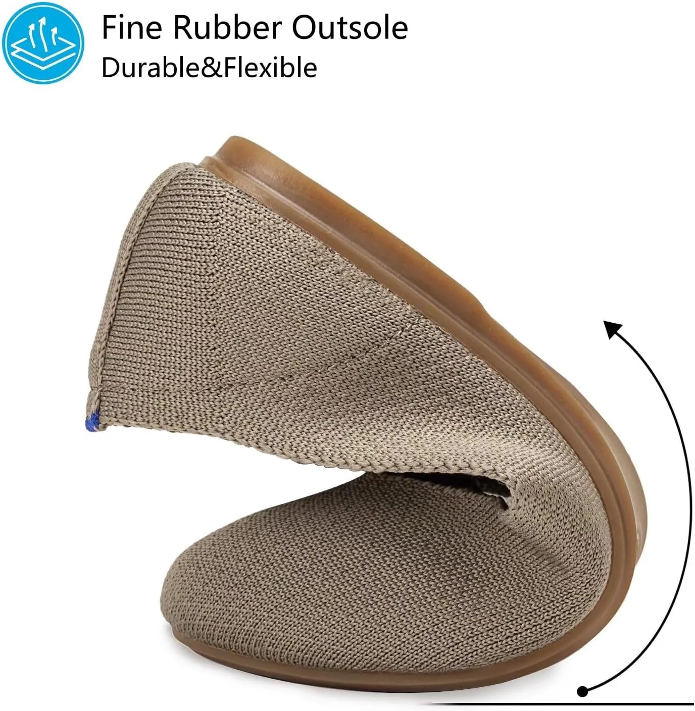 Frank Mully Women’s Ballet Flat Shoes Knit Dress Shoes Round Toe Slip On Ballerina Walking Flats Shoes for Woman Low Wedge Comfort Soft