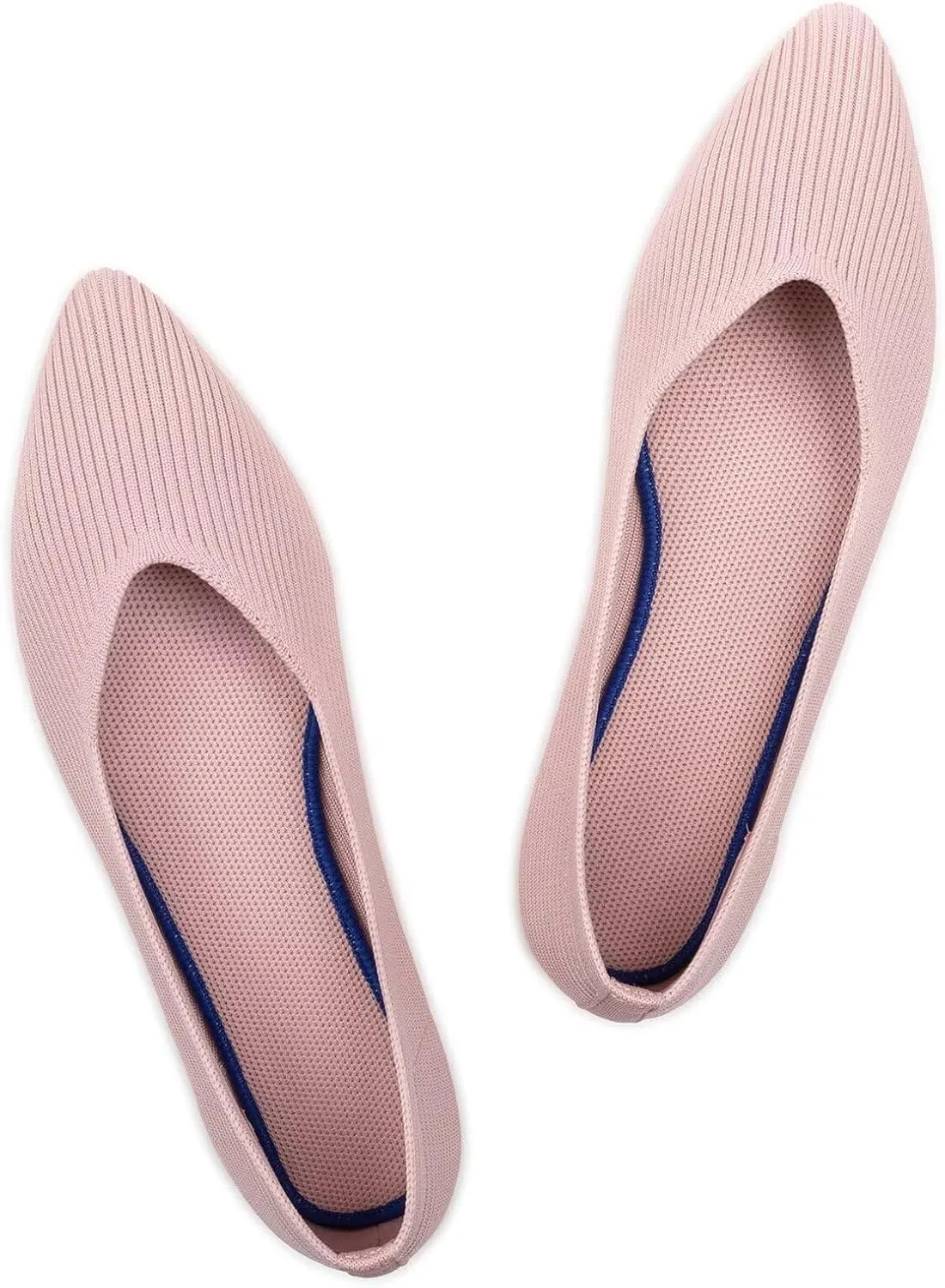 Frank Mully Womens Flat Shoes Classic Pointed Toe Flats Knitted Dress Shoes Soft Flats for Woman Comfortable Dressy