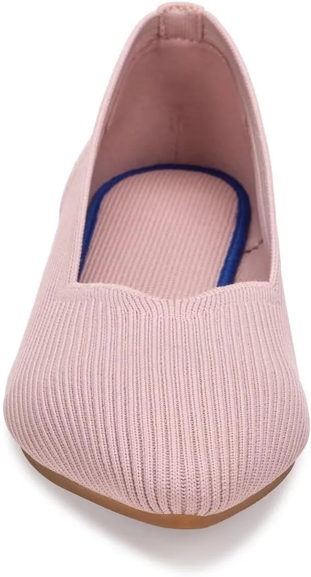 Frank Mully Womens Flat Shoes Classic Pointed Toe Flats Knitted Dress Shoes Soft Flats for Woman Comfortable Dressy