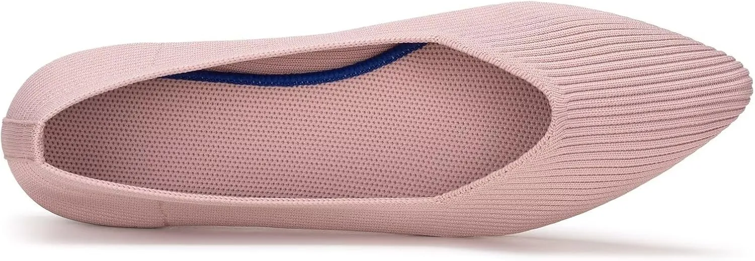 Frank Mully Womens Flat Shoes Classic Pointed Toe Flats Knitted Dress Shoes Soft Flats for Woman Comfortable Dressy