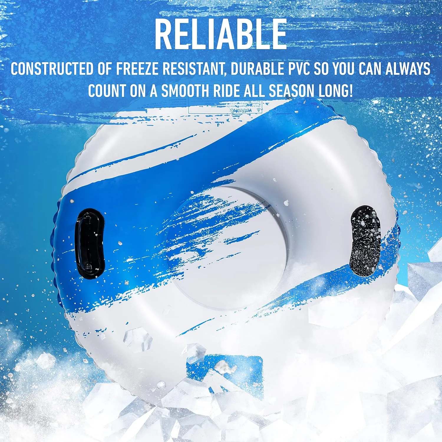 Franklin Sports Inflatable Snow Tubes   Sleds for Kids   Adults - Arctic Trails Single   Double Snow Inner Tubes   Sleds - Heavy Duty Inflatable PVC Sleds - Fun Winter Kids Toy for Snow Days