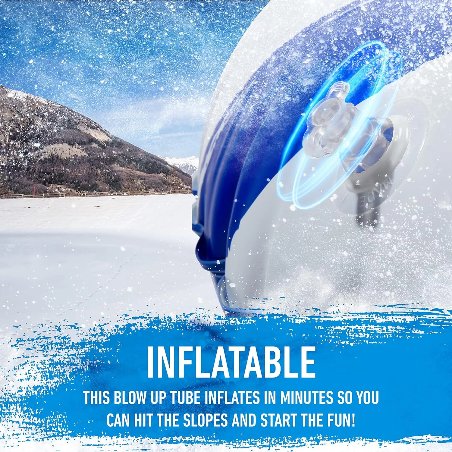 Franklin Sports Inflatable Snow Tubes   Sleds for Kids   Adults - Arctic Trails Single   Double Snow Inner Tubes   Sleds - Heavy Duty Inflatable PVC Sleds - Fun Winter Kids Toy for Snow Days