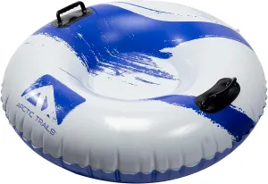Franklin Sports Inflatable Snow Tubes   Sleds for Kids   Adults - Arctic Trails Single   Double Snow Inner Tubes   Sleds - Heavy Duty Inflatable PVC Sleds - Fun Winter Kids Toy for Snow Days