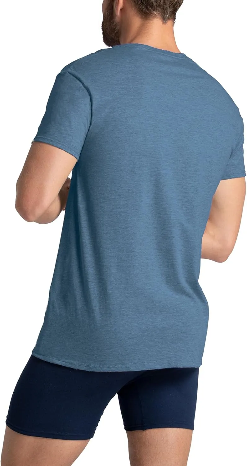 Fruit of the Loom Men's Tee Undershirts, Moisture Wicking & Tag Free, Short Sleeve Pocket T-Shirts