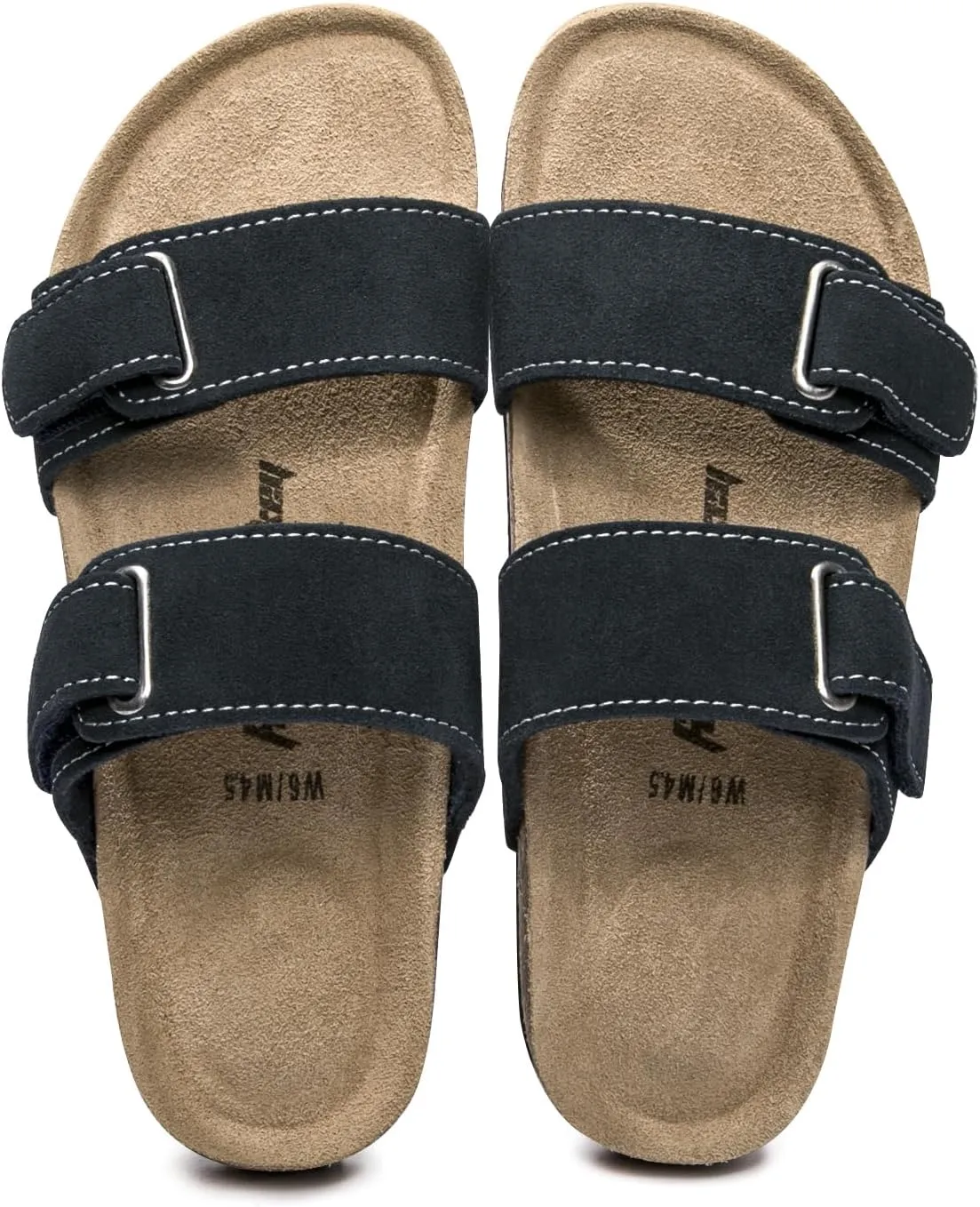 FUNKYMONKEY Unisex Slide Sandals Adjustable Double Buckle with Soft Footbed Comfort Slides for Women and Men