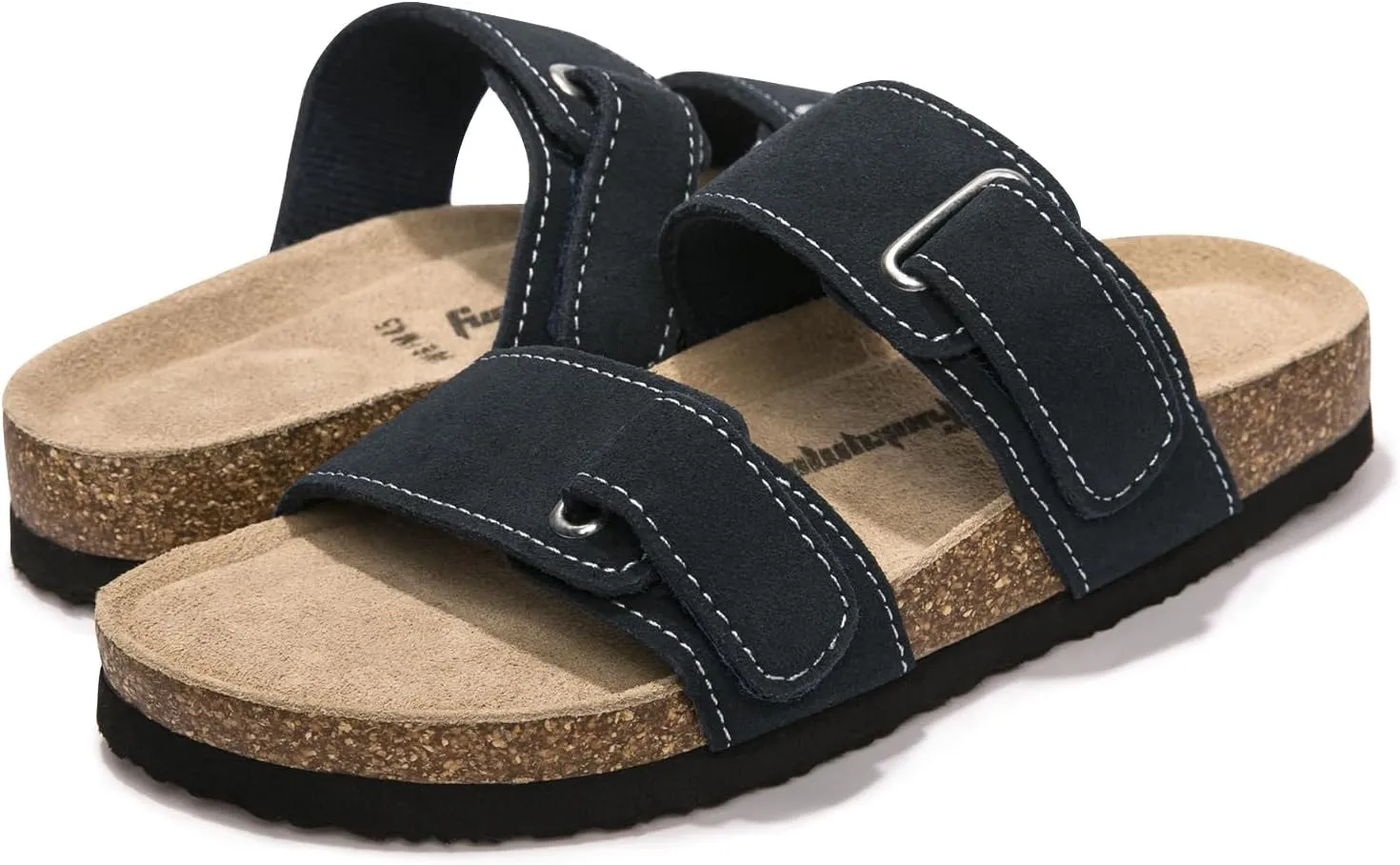 FUNKYMONKEY Unisex Slide Sandals Adjustable Double Buckle with Soft Footbed Comfort Slides for Women and Men