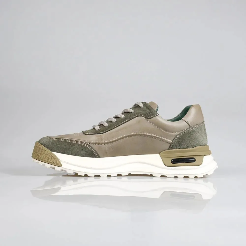 Genuine Leather Khaki Sneaker TG-102 SCB-317