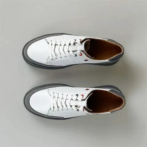 Genuine Leather White Sneaker SN-001 SCB-218