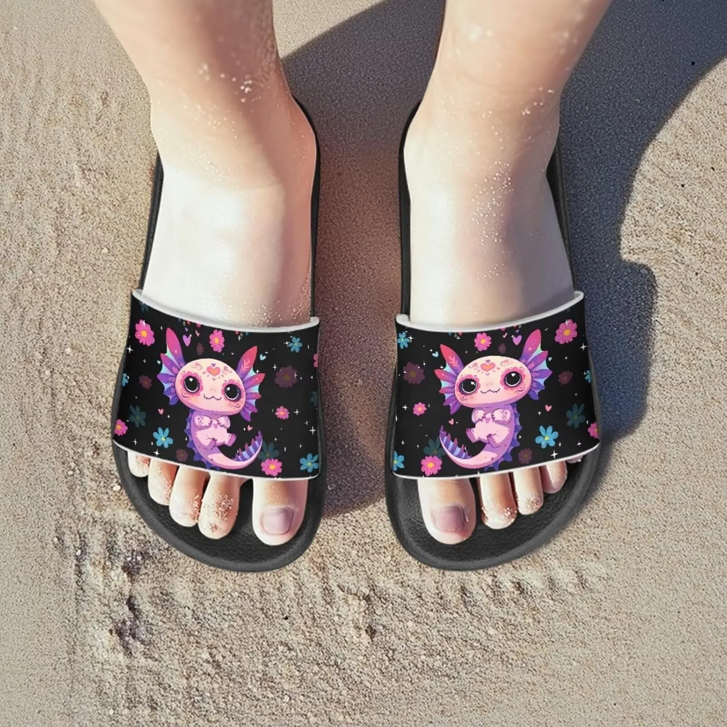 Girls Slip-On Sandals Funny Slide Sandals for Kids Lightweight Design
