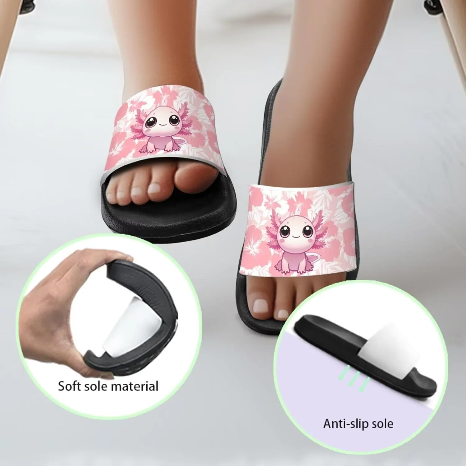 Girls Slip-On Sandals Funny Slide Sandals for Kids Lightweight Design