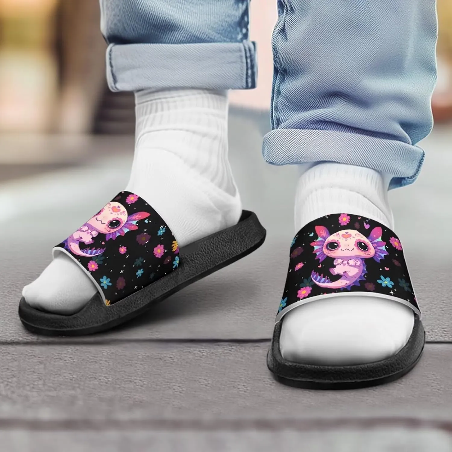 Girls Slip-On Sandals Funny Slide Sandals for Kids Lightweight Design