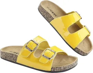 Glory Women's Slide Sandals Cork Footbed Double Buckle