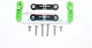 GPM For Traxxas E-Revo 2.0 VXL Brushless (86086-4) Upgrade Parts Aluminum Servo Horn With Stainless Steel Adjustable Steering Link - 4Pc Set Green