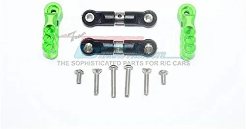 GPM For Traxxas E-Revo 2.0 VXL Brushless (86086-4) Upgrade Parts Aluminum Servo Horn With Stainless Steel Adjustable Steering Link - 4Pc Set Green