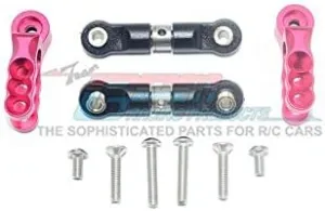 GPM for Traxxas E-Revo 2.0 VXL Brushless (86086-4) Upgrade Parts Aluminum Servo Horn with Stainless Steel Adjustable Steering Link - 4Pc Set Red