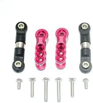 GPM for Traxxas E-Revo VXL 2.0 / E-Revo Brushless Upgrade Parts Aluminum 23T Servo Horn with Stainless Steel Adjustable Tie Rods - 10Pc Set Red