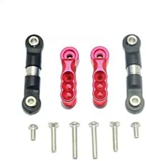 GPM For Traxxas E-Revo VXL 2.0 / E-Revo Brushless Upgrade Parts Aluminum 24T Servo Horn With Stainless Steel Adjustable Tie Rods - 4Pc Set Red