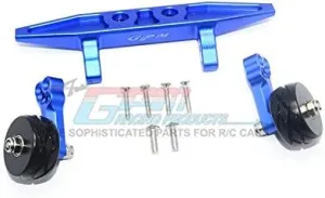 GPM For Traxxas Rustler 4X4 VXL (67076-4) Upgrade Parts Aluminum Rear Adjustable Wheelie - 1 Set Blue