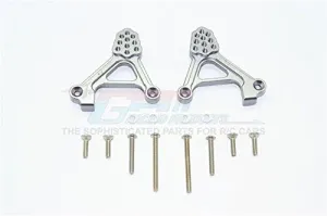 GPM For Traxxas TRX-4 Trail Defender Crawler Upgrade Parts Aluminum Adjustable Rear Damper Mount - 1Pr Set Gray Silver