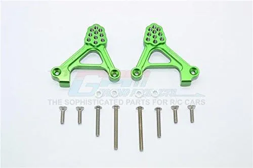 GPM For Traxxas TRX-4 Trail Defender Crawler Upgrade Parts Aluminum Adjustable Rear Damper Mount - 1Pr Set Green