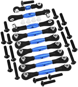 GPM Upgrades Aluminum Tie Rods for 1/10 4WD Ford GT 4-Tec 2.0 (83056-4) & 1/10 4WD 4-Tec 3.0 (93054-4) RC Cars (Blue)