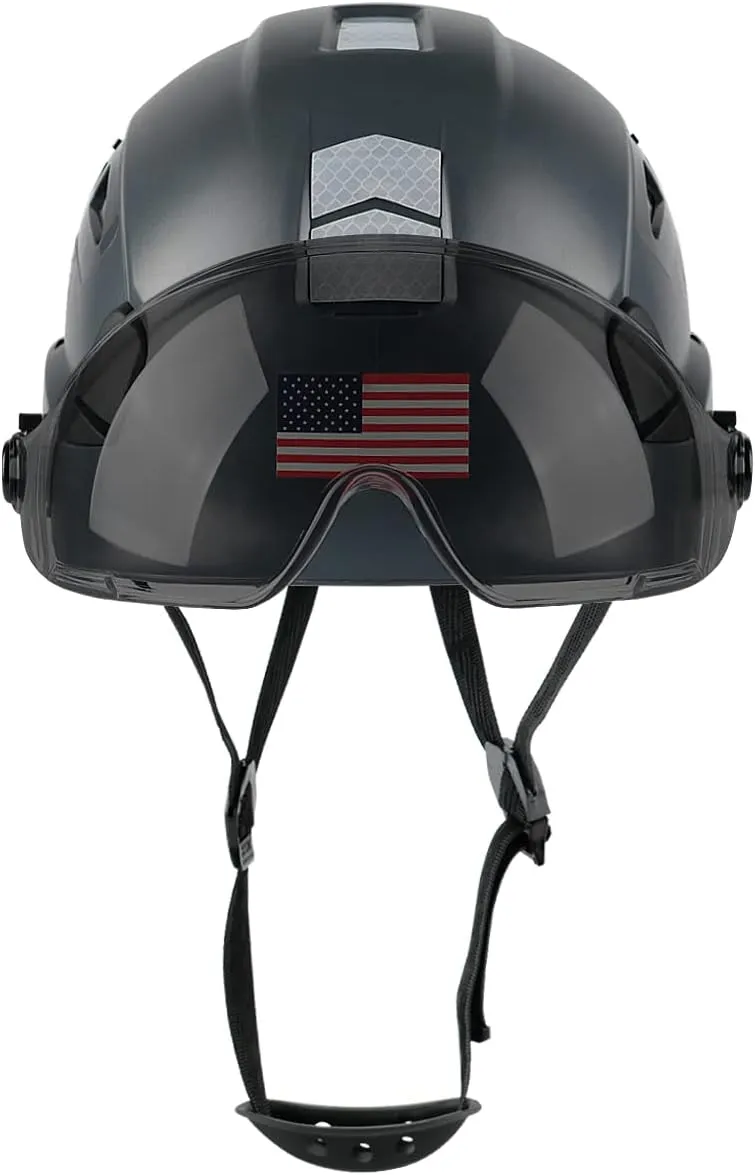 GREEN DEVIL Safety Helmet Hard Hat with Visor Chinstrap Adjustable Lightweight Vented ABS Work Helmet for Men and Women 6-Point Suspension ANSI Z89.1 Approved Ideal for Industrial & Construction