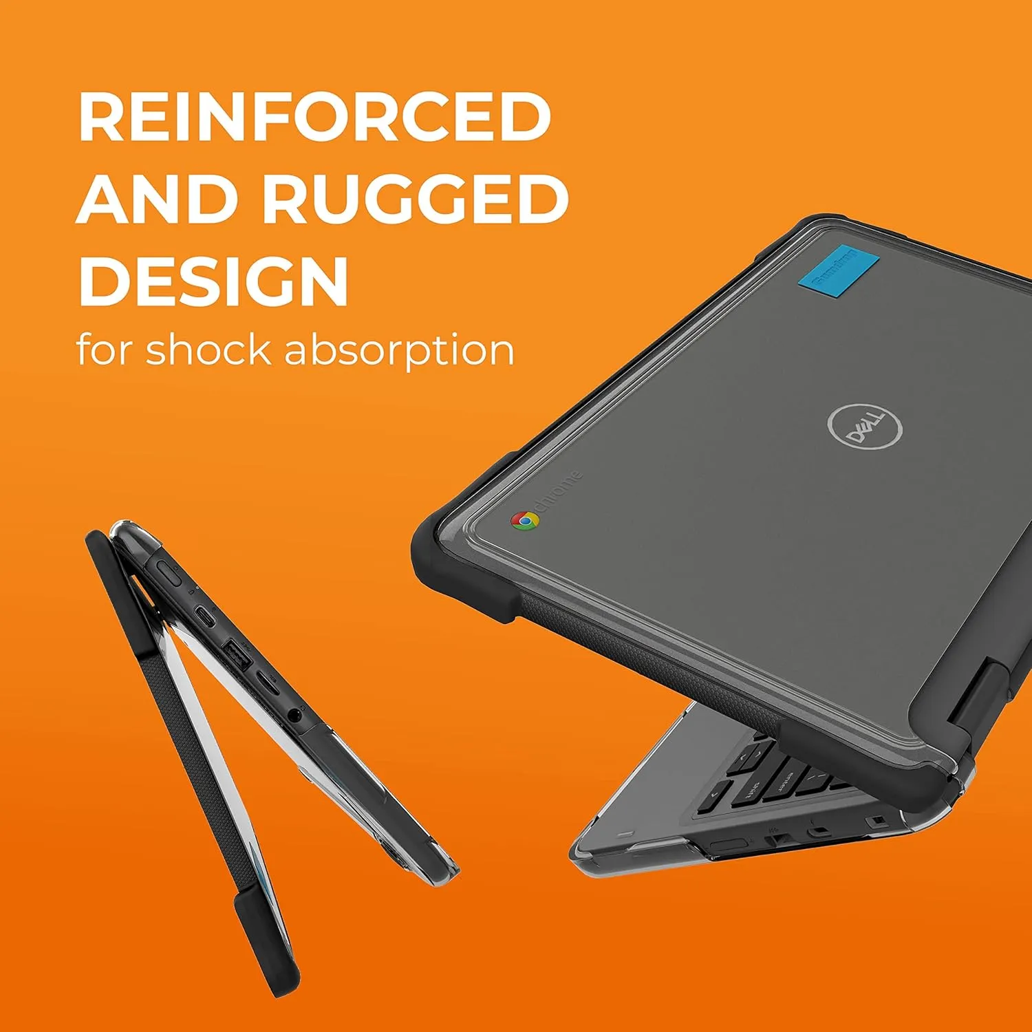 Gumdrop SlimTech Chromebook Case for 11.6 inch Dell Chromebook 3120 | 3110 | 3100 (2-in-1) Protective Sleek Snap On Hard Shell Laptop Cover for Kids Students School Work Office - Black