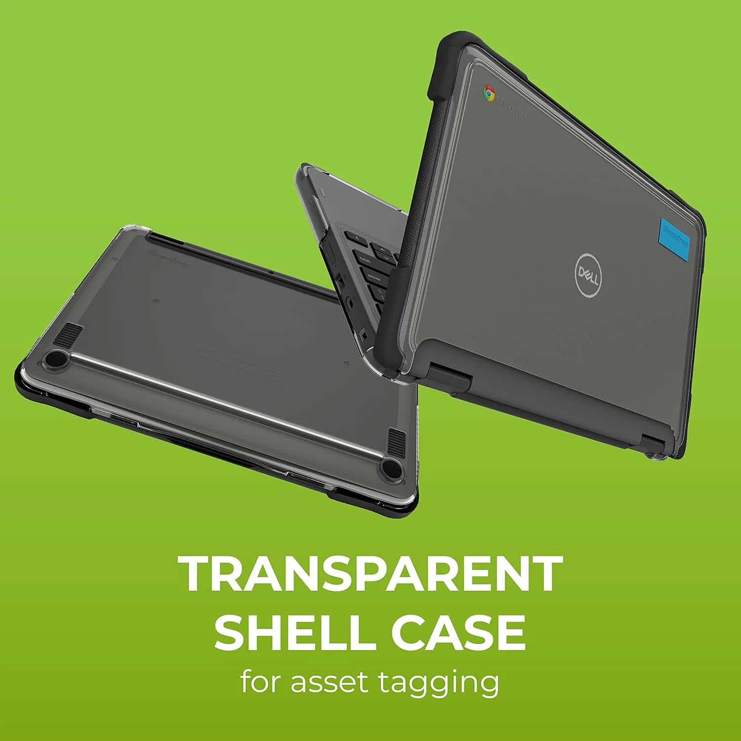 Gumdrop SlimTech Chromebook Case for 11.6 inch Dell Chromebook 3120 | 3110 | 3100 (2-in-1) Protective Sleek Snap On Hard Shell Laptop Cover for Kids Students School Work Office - Black