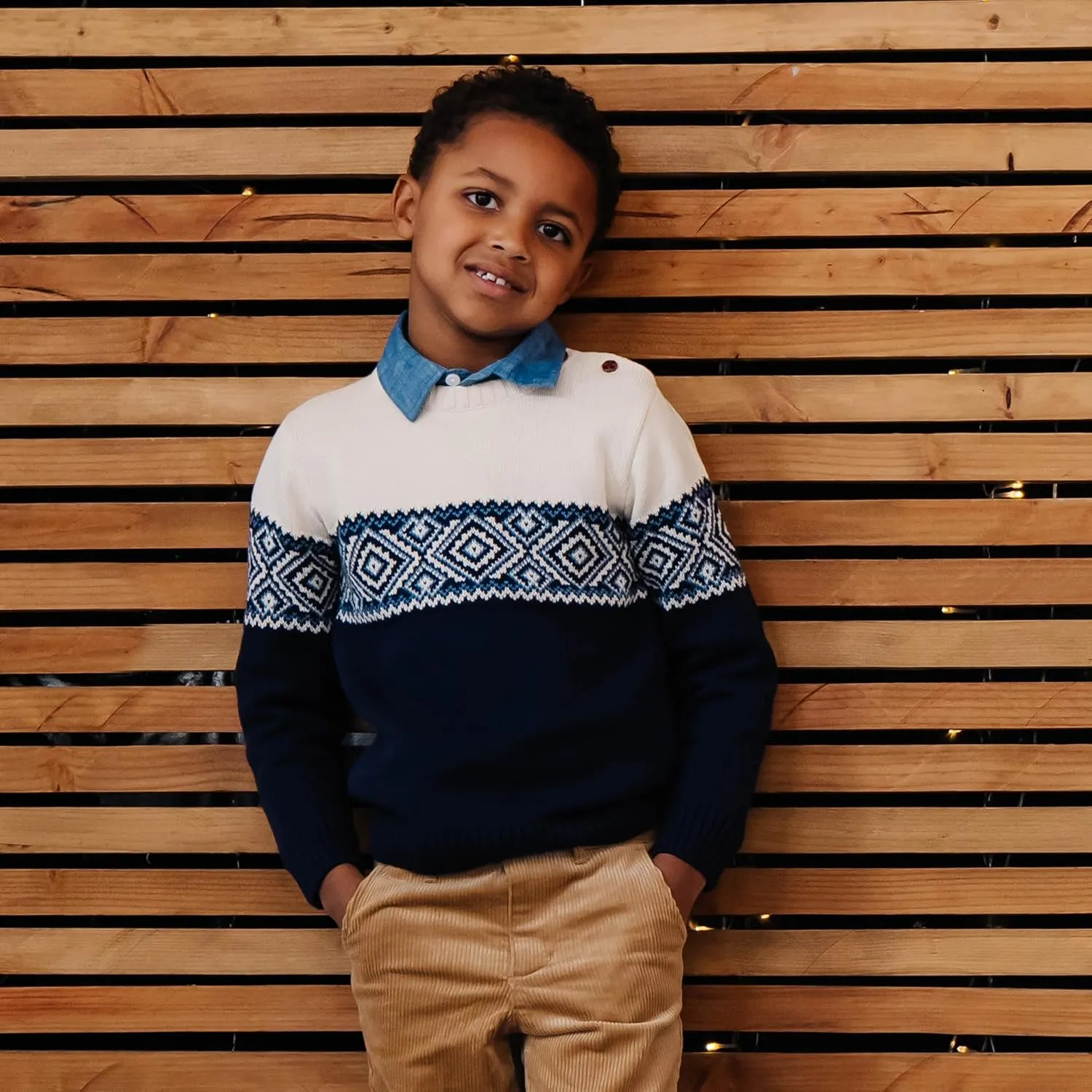 Hope & Henry Boys' Long Sleeve Crew Neck Pullover Sweater