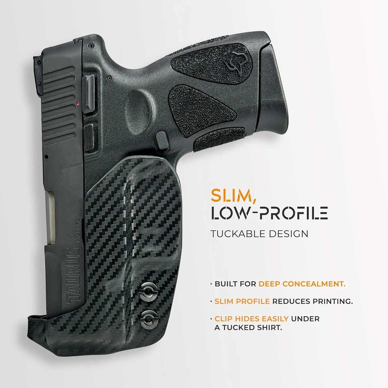 IWB Sub Minimal Tuckable Holster Fits GL 19 Inside Waistband Kydex Gun Holster American Made Durable Lightweight Concealed Carry Gear