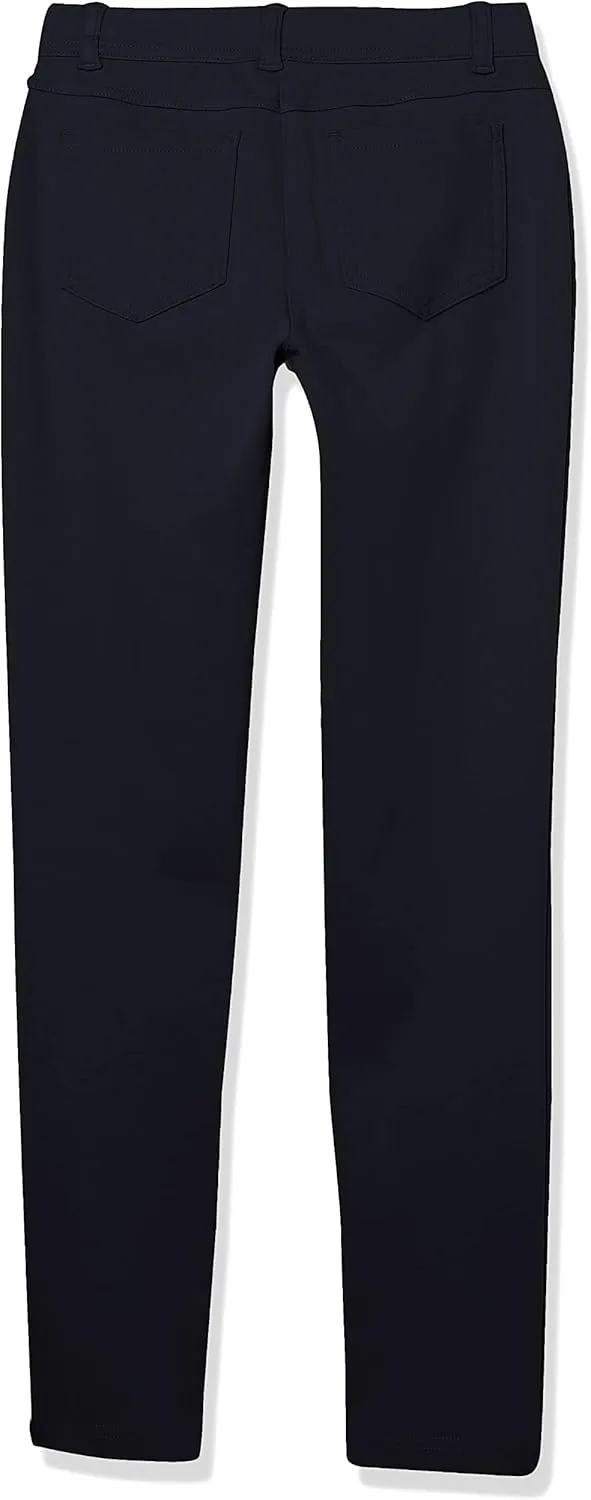 IZOD Girls' School Uniform Skinny Leg Jegging, Flat Front Style with Faux Button, Functional Back Pockets