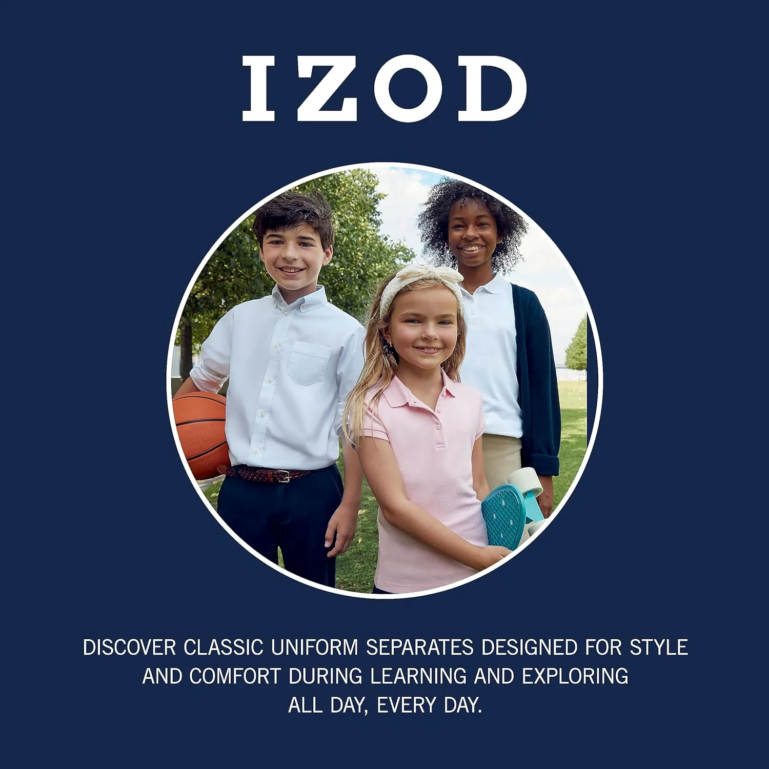 IZOD Girls' School Uniform Skinny Leg Jegging, Flat Front Style with Faux Button, Functional Back Pockets