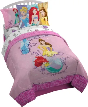 Jay Franco Princess Friendship Adventures 5 Piece Twin Bed Set (Offical Disney Product)