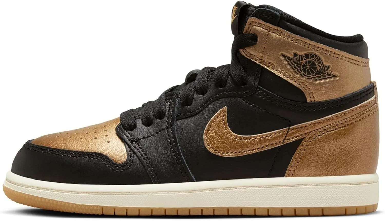 Jordan Little Kid's 1 Retro High OG Black/Metallic Gold-Sail (FD1412 071) - 11.5