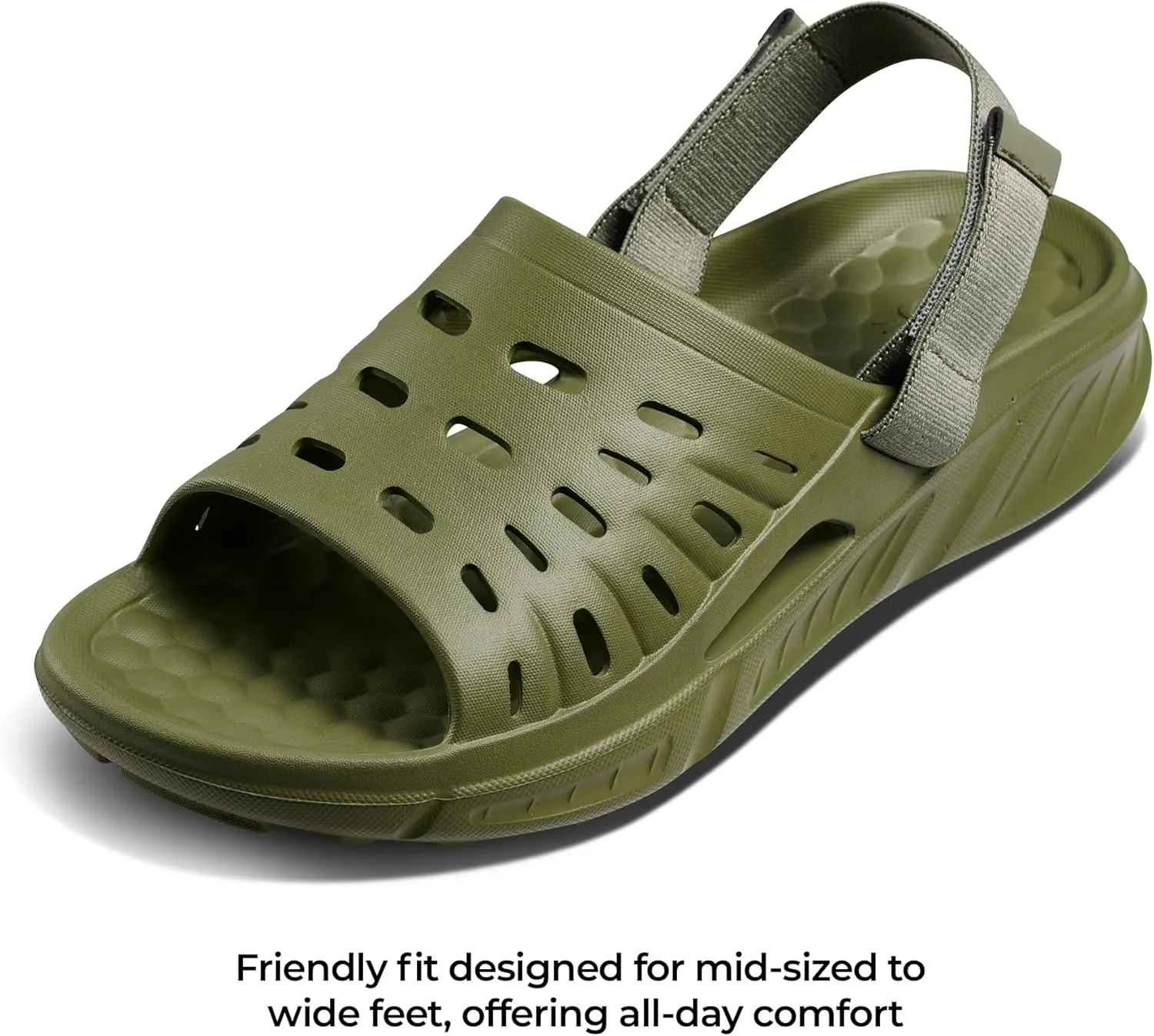 Joybees Mens Trekking Slide Sandals with Backstrap, Athletic Sport Shoes, Hiking, Camping, Water Resistant