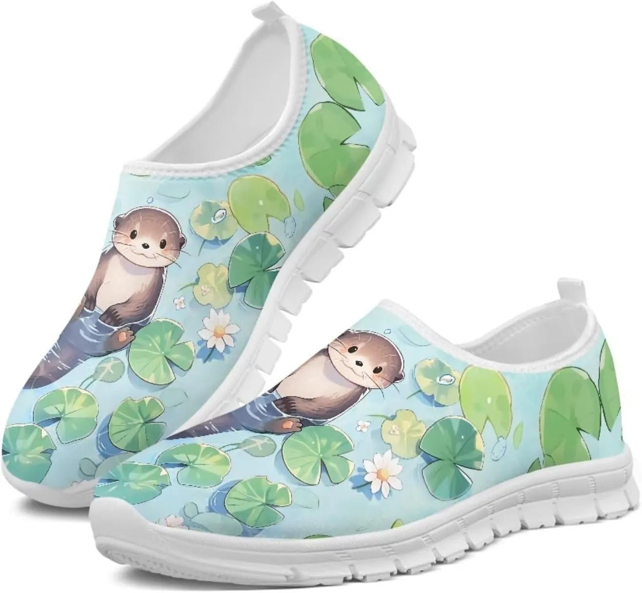 JoyLamoria Bright Blossom Walking Shoes Travel Clog Slip on Causal Loafer with Floral Print Fashion Sneakers for Men Women