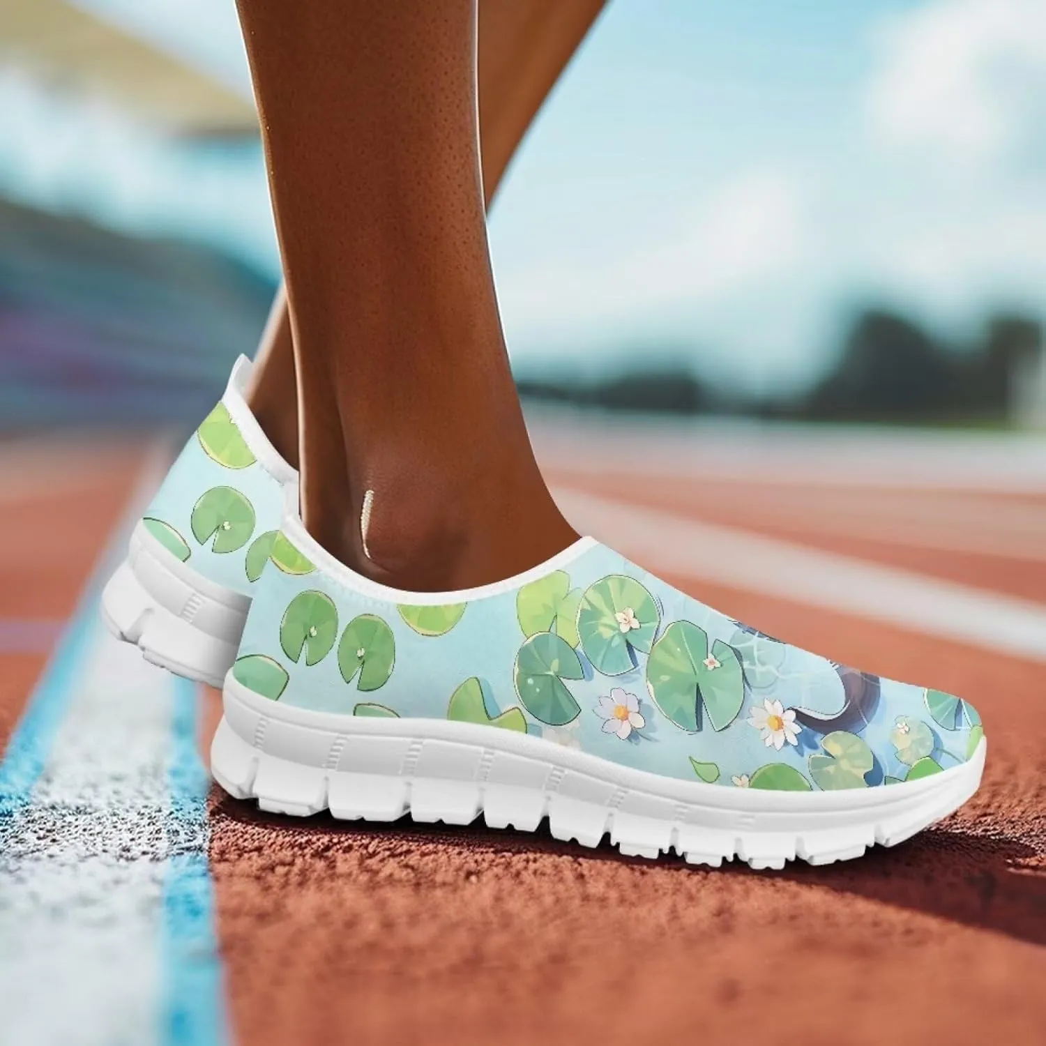 JoyLamoria Bright Blossom Walking Shoes Travel Clog Slip on Causal Loafer with Floral Print Fashion Sneakers for Men Women