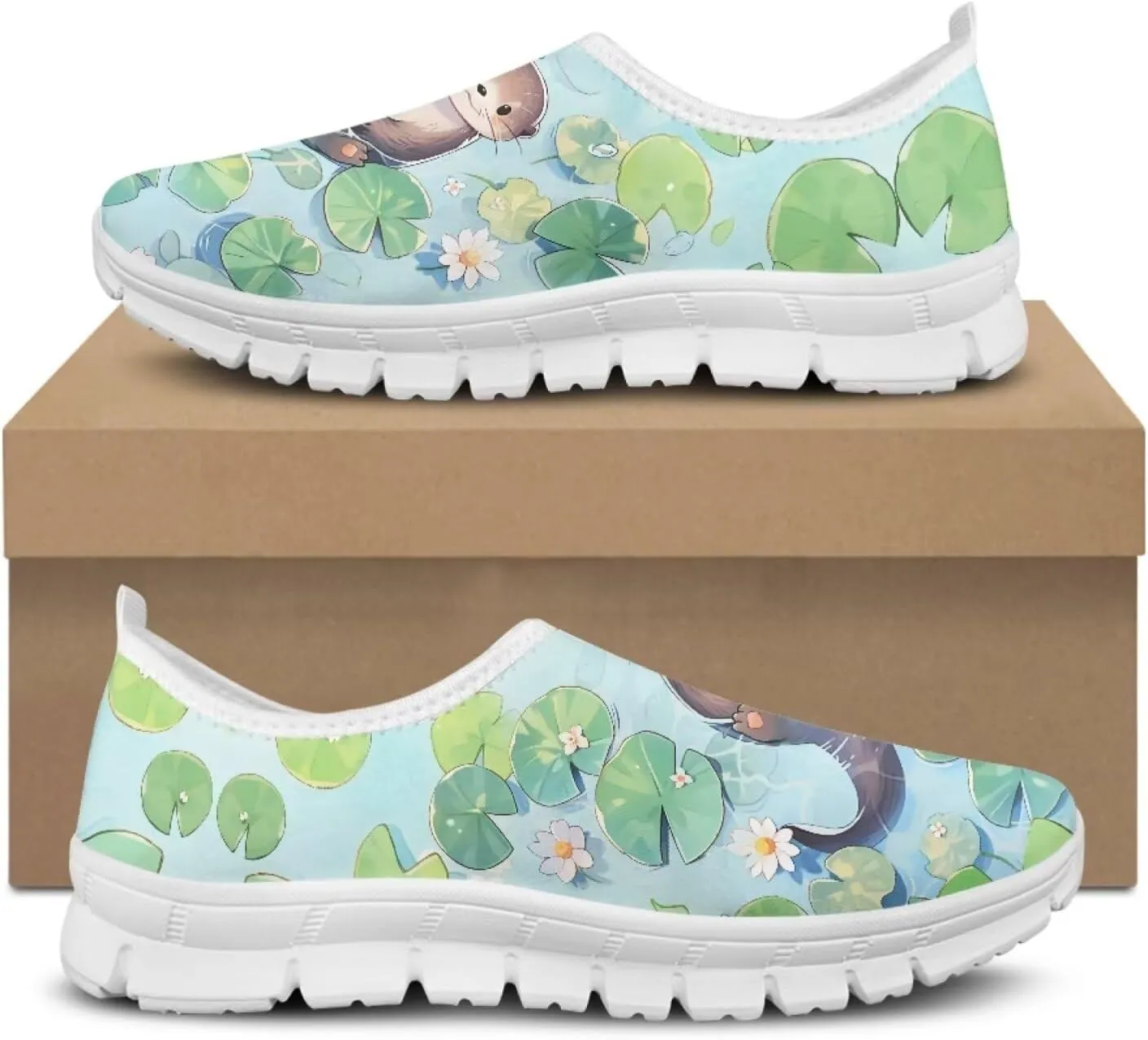 JoyLamoria Bright Blossom Walking Shoes Travel Clog Slip on Causal Loafer with Floral Print Fashion Sneakers for Men Women