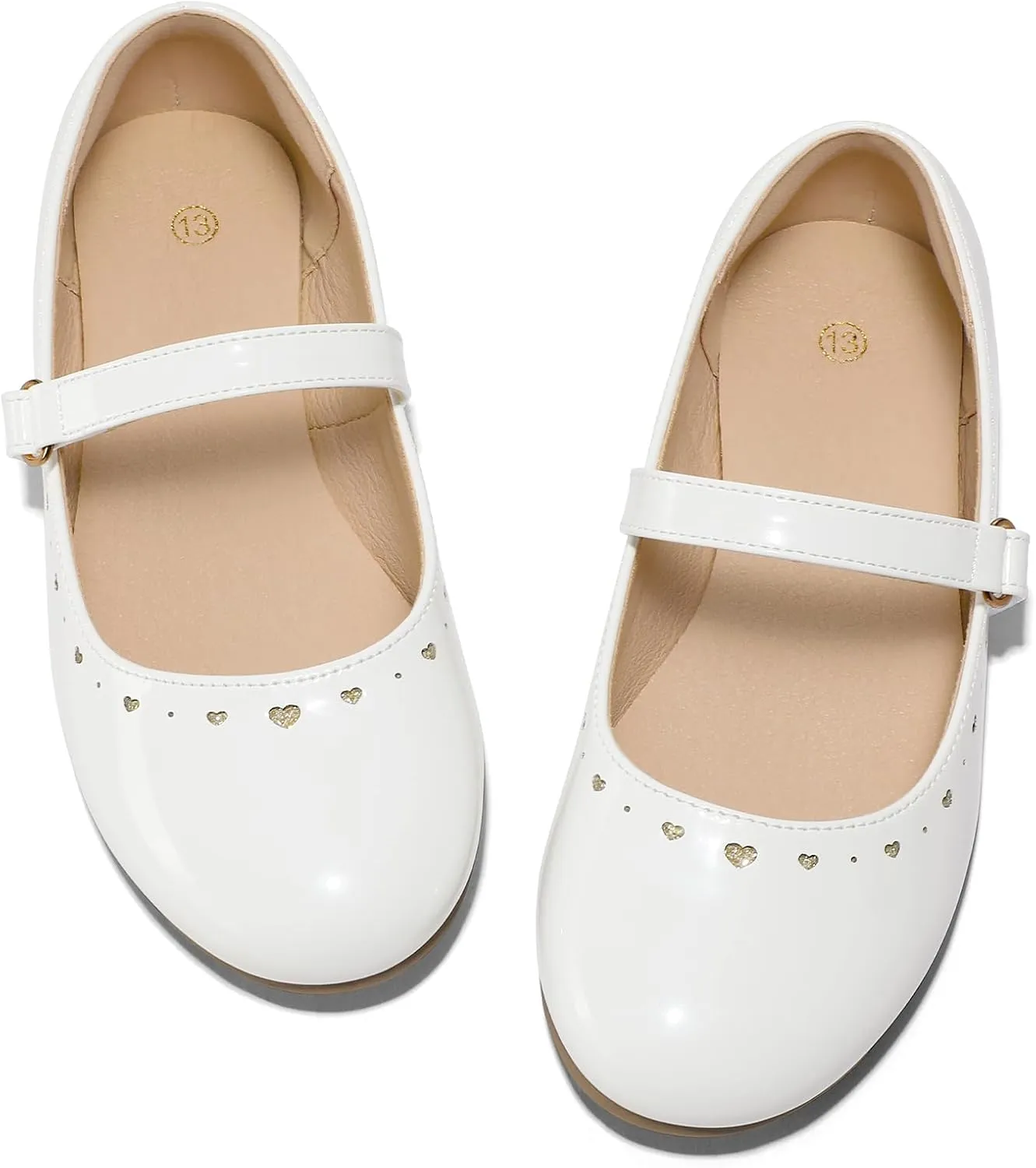 K KomForme Girl's Ballet Flats Non-Slip Soft Mary Jane Walking Party Dress Shoes for Toddler/Little Kid/Big Kid