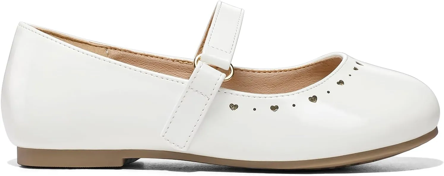 K KomForme Girl's Ballet Flats Non-Slip Soft Mary Jane Walking Party Dress Shoes for Toddler/Little Kid/Big Kid