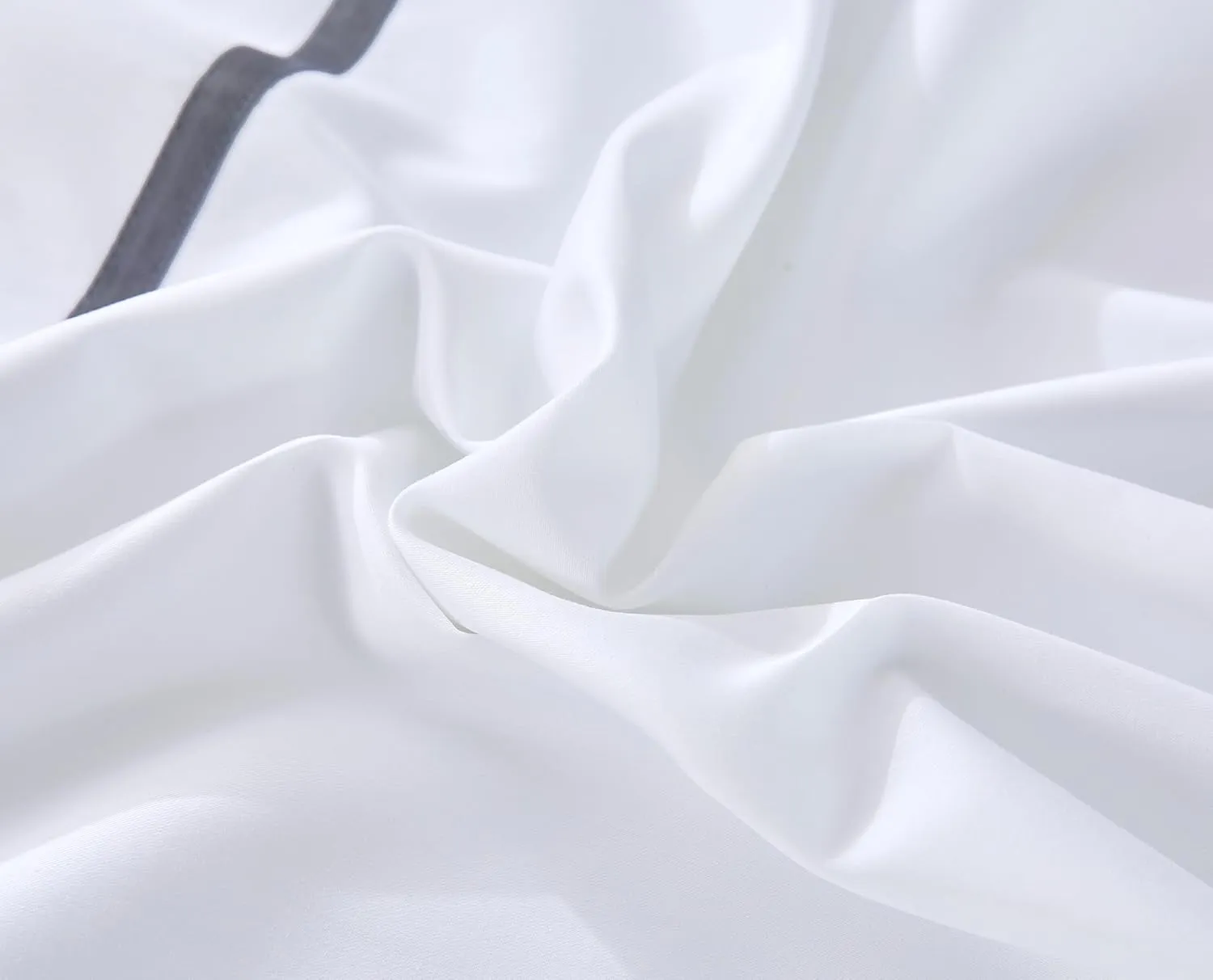 Karen 3 Pieces White Duvet Cover Set Without Filling Grey Stripe Trim 100% Egyptian Cotton 300 Thread Count Soft Sateen Hotel Collection Zipper Closure Corner Ties (White Grey, King)…
