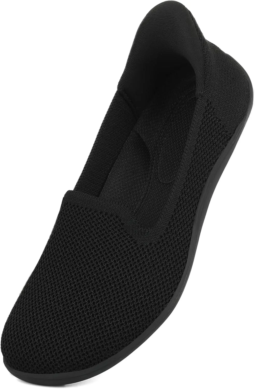 KBZone Women's Wide Toe Box Slip on Flats Shoes Comfortable Round Toe Mesh Loafers Walking Shoes