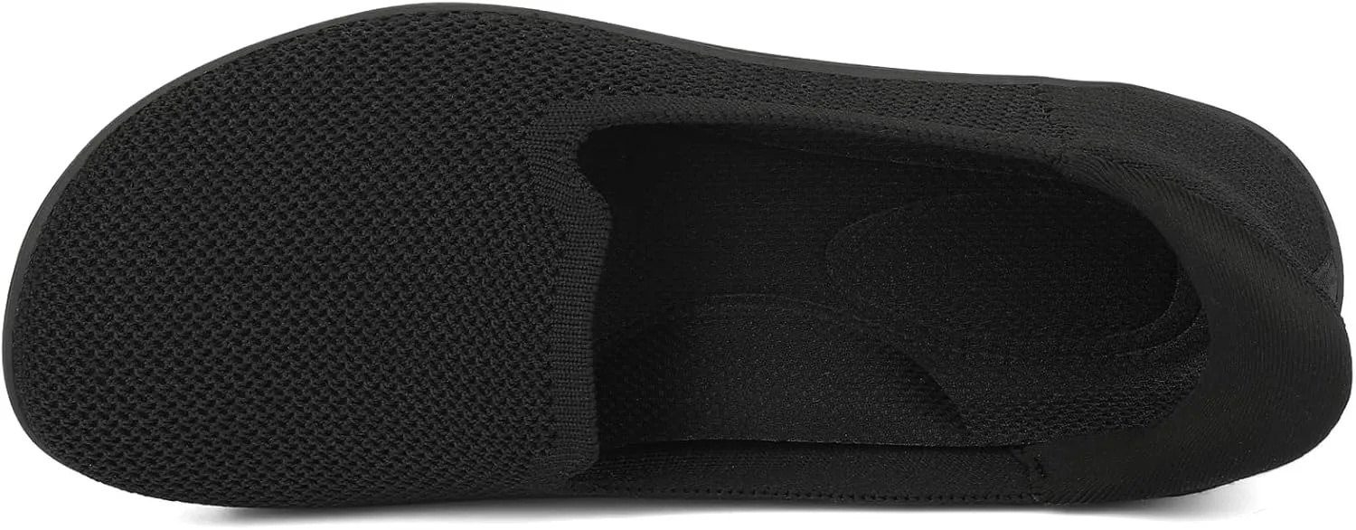 KBZone Women's Wide Toe Box Slip on Flats Shoes Comfortable Round Toe Mesh Loafers Walking Shoes
