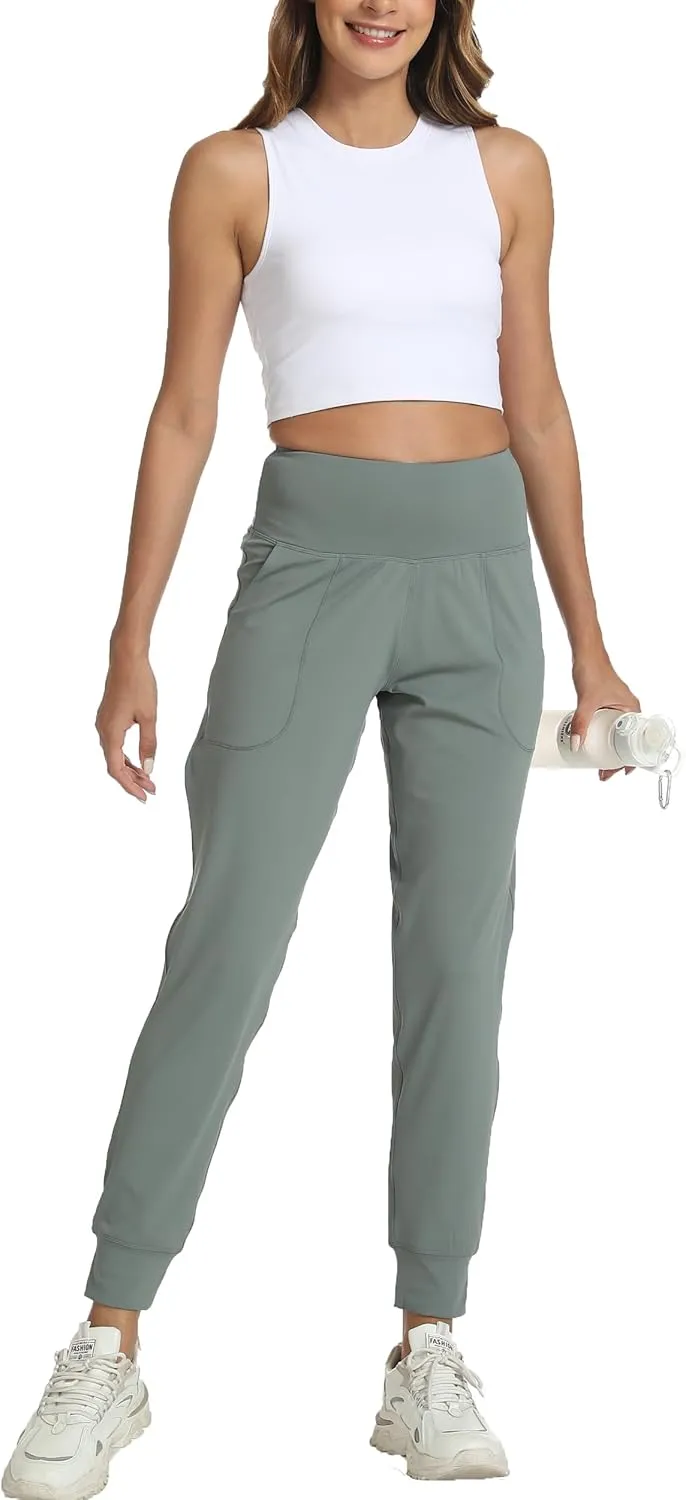 Kcutteyg Womens Joggers with Pockets, Lightweight Quick Dry Athletic Workout Soft Pants for Gym, Yoga, Running