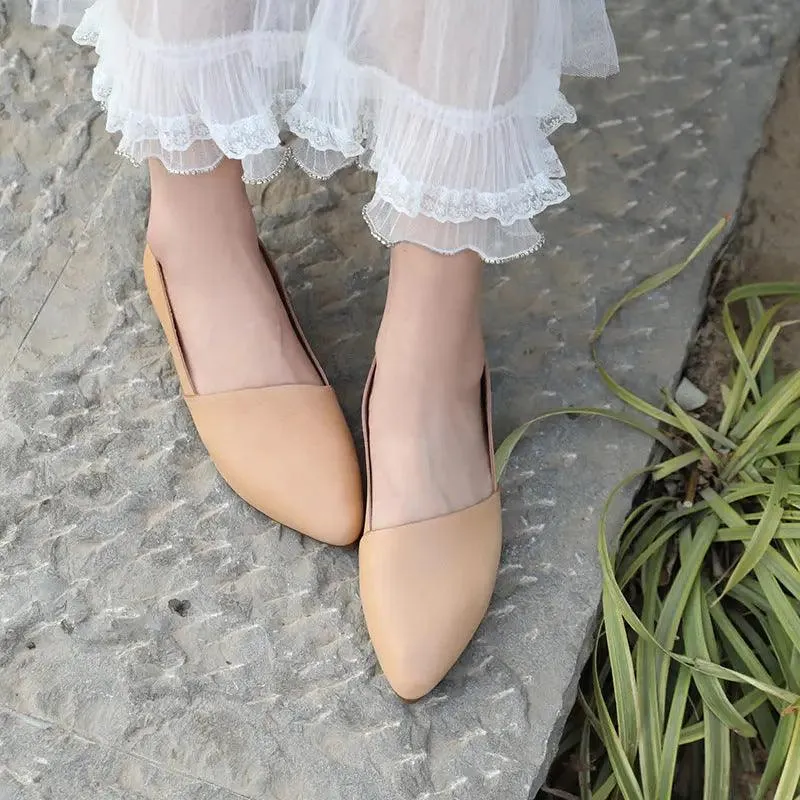 Khaki Leather Flats: Versatile and Chic Footwear for Women